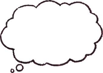 illustration of Cloud-shaped speech bubble drawn