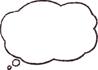 illustration of Cloud-shaped speech bubble drawn