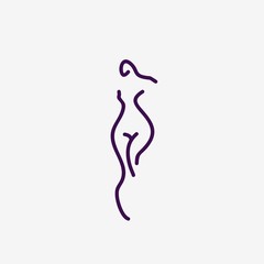 Fototapeta premium woman body shape line illustration vector