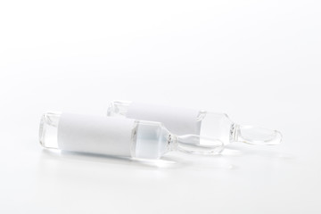 ampoules isolated on white backgroud .