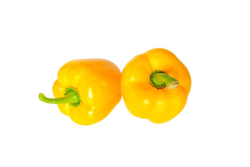 yellow bell pepper on white background.