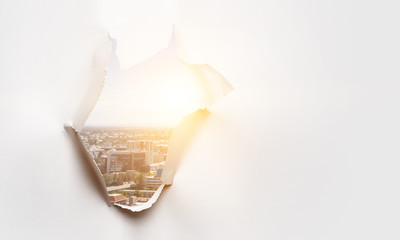 Effect of torn paper hole