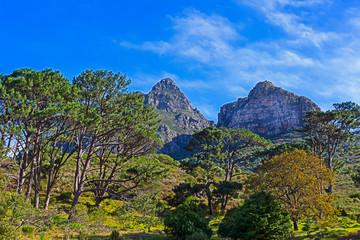 Imposing Devils Peak mountain, Cape Town