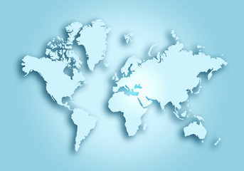 World digital outlined map background