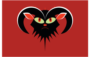 Fototapeta premium Black and red goat front side view
