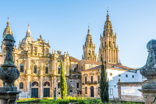 View at the Santa Catarina chapel at Immaculada place in  Santiago de Compostela - Spain