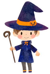 ハロウィン　魔法使い　子供