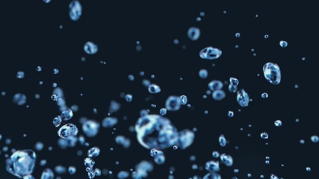 Bubbles going up in super slow motion in 4K