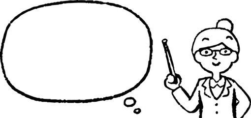 illustration of Upper body of Business woman face and pose with Speech Balloon