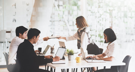 Group of young startup team