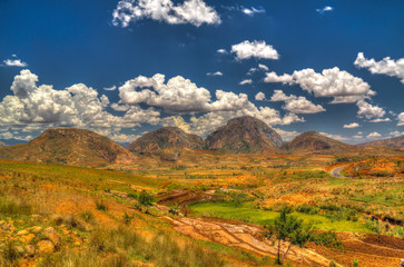 Landscape to Andringitra mountain range , Ihosy, Madagascar