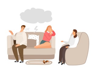 Family therapy vector concept. Psychological help for family