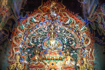 Ulaanbaatar/Mongolia-11.08.2016:Inside the buddhist temple in Ulaanbaatar.