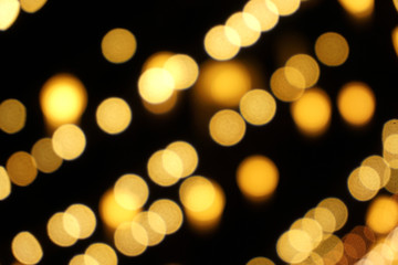 Obraz premium Abstract blurred and bokeh of reflection lighting on black background.
