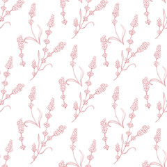 lavender natural hand drawn pattern native pashion  herbal botanical  decoration background