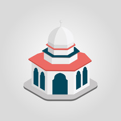 Mosque islam isometric Free Vector