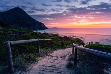 Fototapeta na wymiar Path to beach and beautiful sunrise Australia