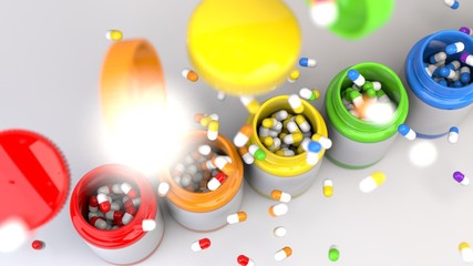 colourful pills