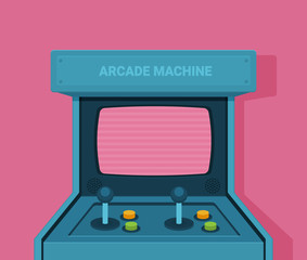 Retro arcade machine. Flat style vector illustration.
