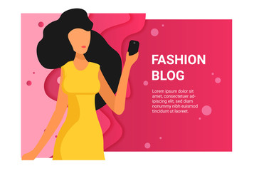 Flat fashion shopping girl illustration