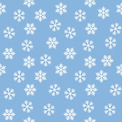 seamless pattern with snowflakes blue and white