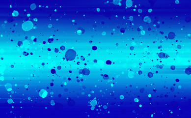 Abstract image. Blue splashes with different shades on blue blurred background.