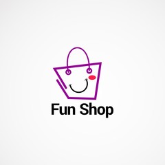 fun shop logo vector concept, icon, element, and template for company