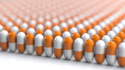 Fototapeta premium vitamin C pills organised order