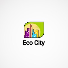 eco city logo designs concept, icon, element, and template for business