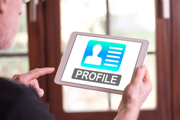 Profile concept on a tablet