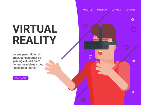Virtual Reality Poster Flat Illustration