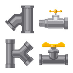 Isolated object of pipe and tube sign. Collection of pipe and pipeline vector icon for stock.