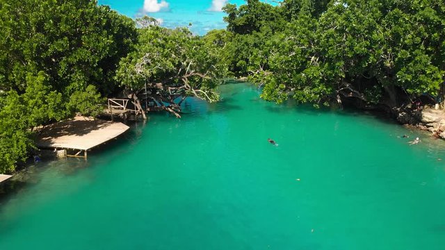 The Blue Lagoon from drone, Port Vila, Efate, Vanuatu