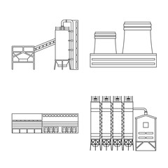 Vector illustration of manufacturing and company logo. Set of manufacturing and structure stock vector illustration.