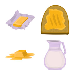 Isolated object of food and dairy icon. Collection of food and cholesterol vector icon for stock.