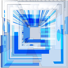3D blue square 
