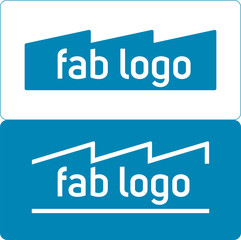 Fabrication or industry symbol in flat style and blue color.