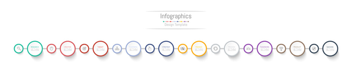 Fototapeta premium Infographic design elements for your business data with 10 options, parts, steps, timelines or processes. Vector Illustration.