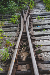 railway track with wooden sleepers