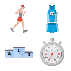 Isolated object of step and sprint logo. Collection of step and sprinter stock symbol for web.
