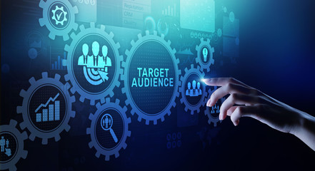 Target audience customer segmentation marketing strategy concept on virtual screen.