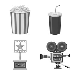 Vector design of cinematography and studio icon. Collection of cinematography and filming stock vector illustration.