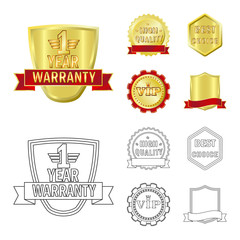 Vector design of emblem and badge logo. Set of emblem and sticker stock vector illustration.