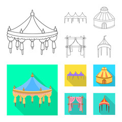Fototapeta premium Vector design of roof and folding icon. Set of roof and architecture stock symbol for web.