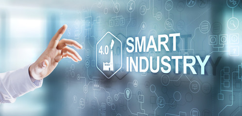 Smart industry 4.0. Automation Technology innovation Internet concept.