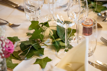 Décoration de table pour un mariage
