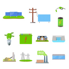 Vector design of ecology and nature sign. Set of ecology and planet vector icon for stock.