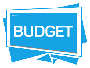 Budget Blue Squares Triangles Text 