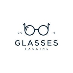 eyeglasses simple outline vector icon logo design