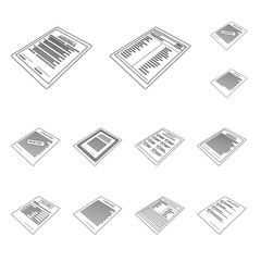 Fototapeta premium Isolated object of business and id sign. Collection of business and office stock symbol for web.